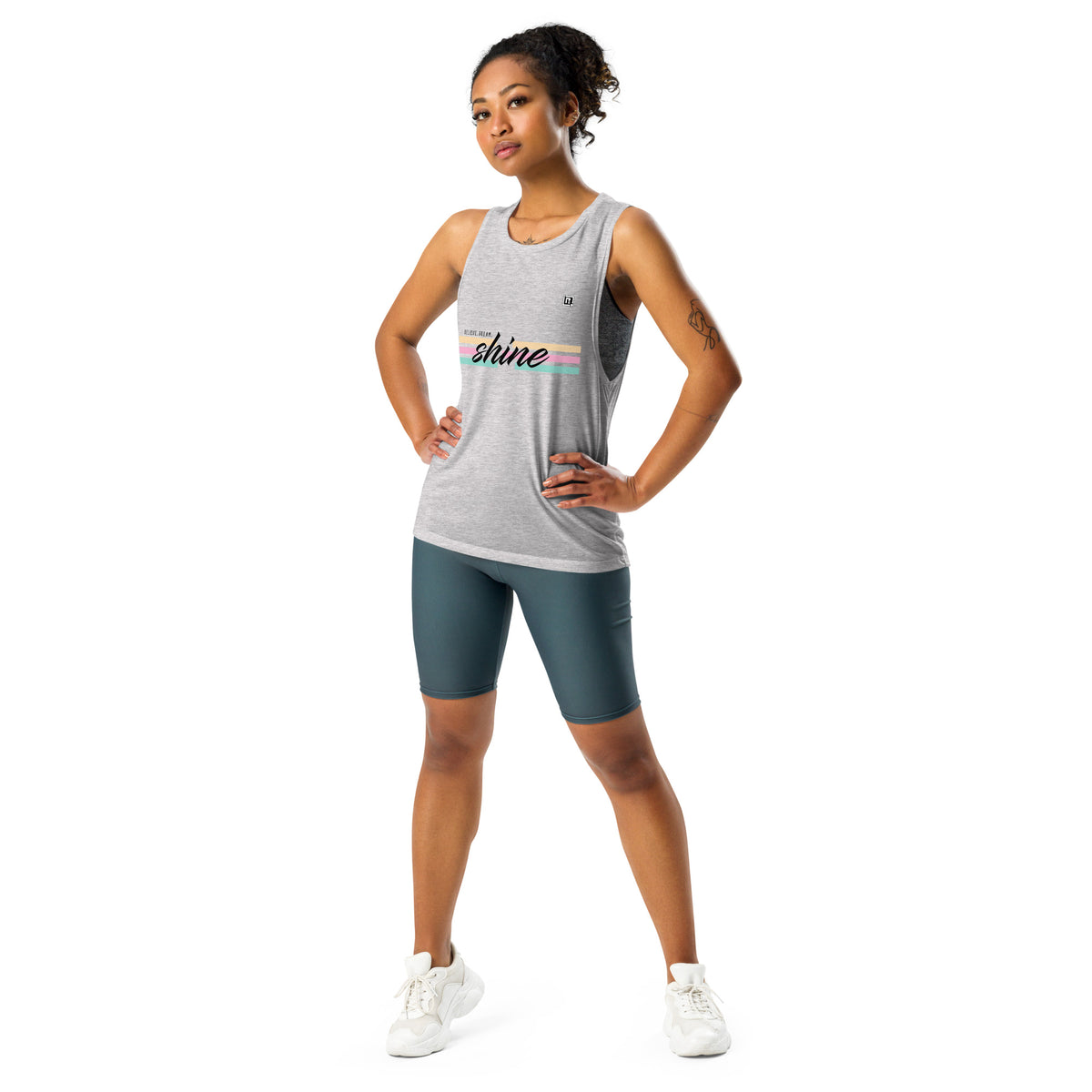 Women's "Shine" Graphic Sleeveless Tank Top – Lightweight, Sporty & Motivational
