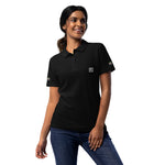 Women’s Black Embroidered Polo T-Shirt