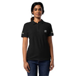 Women’s Black Embroidered Polo T-Shirt