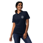 Women’s Navy Blue "Let’s Go Surfing" Embroidered Polo T-Shirt