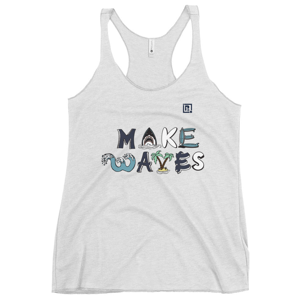 Women's "Make Waves" Graphic Tank Top – Trendy, Lightweight & Comfortable