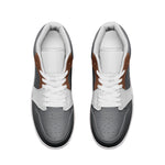 Men's Gray, White, and Brown Low-Top Sneakers