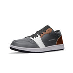 Men's Gray, White, and Brown Low-Top Sneakers