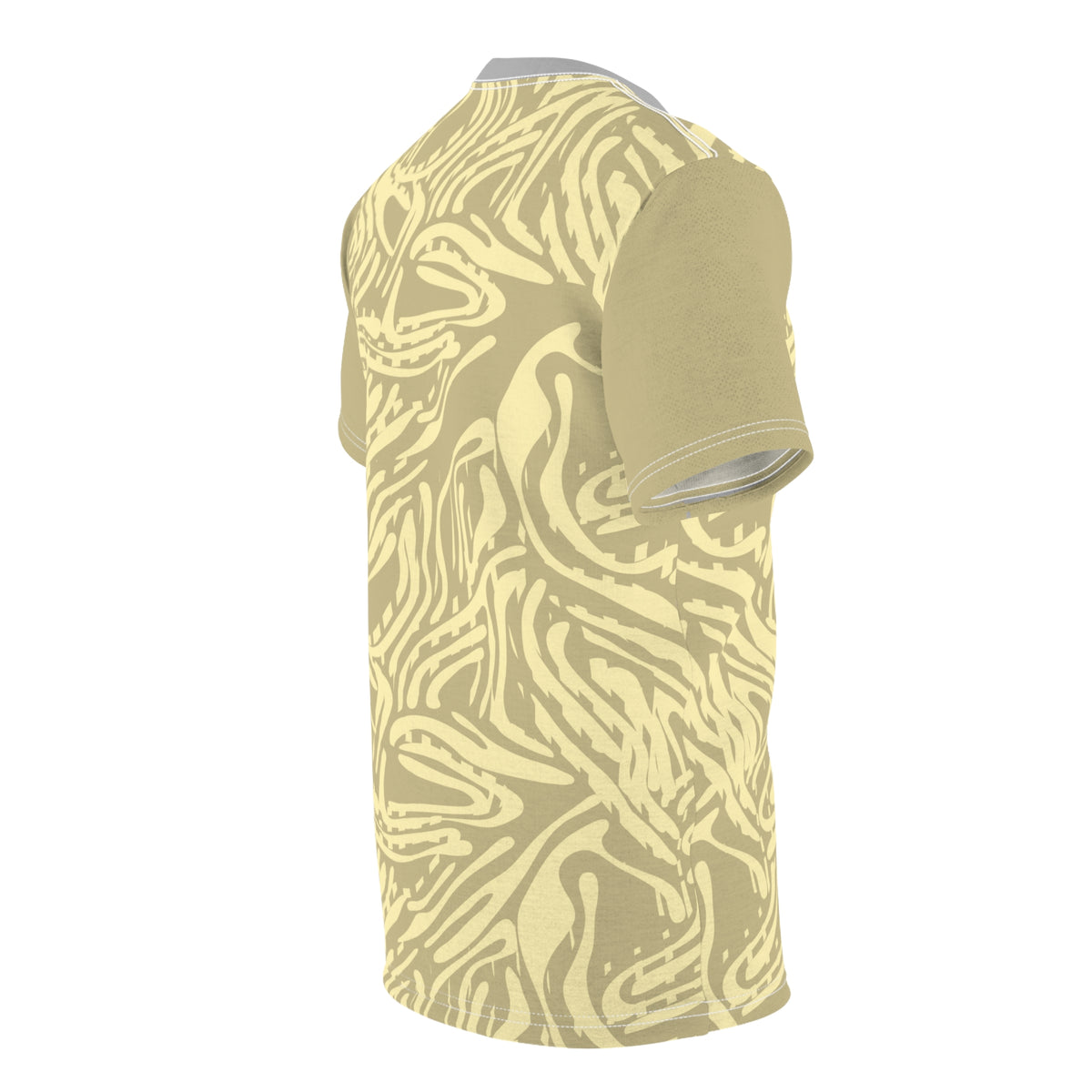 Light yellow abstract patterns Printed Cotton T-Shirt