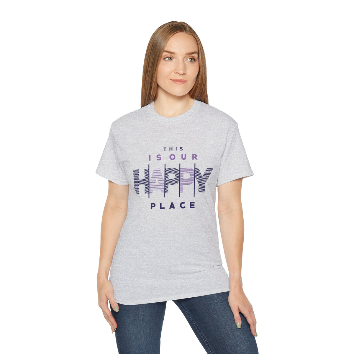 "This Is Our Happy Place" Graphic T-Shirt – Comfort Meets Positivity