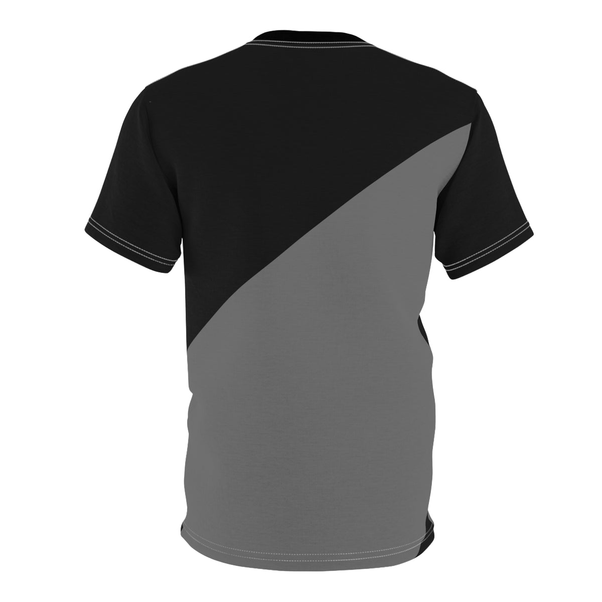 Black & Grey Diagonal Color Block Round Neck Half Sleeve Cotton T-Shirt