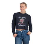 Women's "Just A Girl Who Loves Flowers" Cropped Sweatshirt