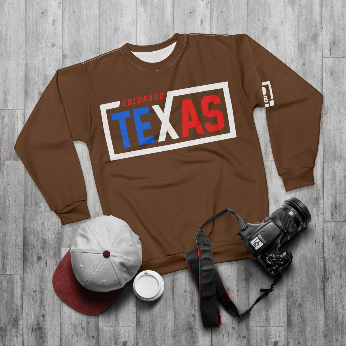 Men's Unisex Colorado Texas Brown Crew Neck Sweatshirt