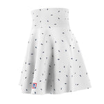 Women’s White Leaf Print Skater Skirt