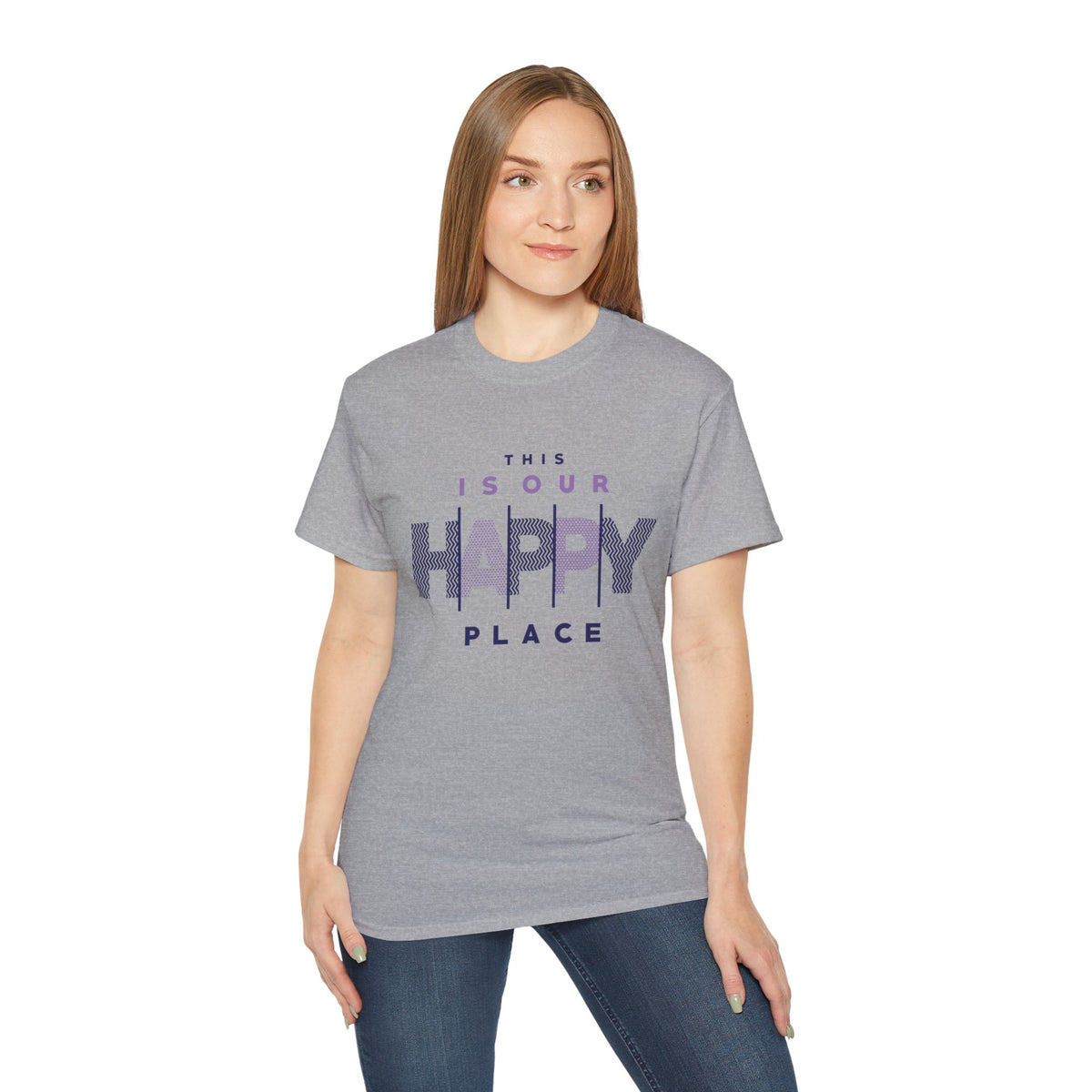 "This Is Our Happy Place" Graphic T-Shirt – Comfort Meets Positivity