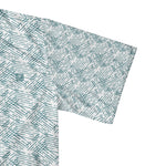 Men’s White & Teal Line Pattern Polo T-Shirt