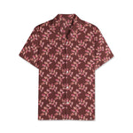 Men’s Maroon Floral Short Sleeve Shirt