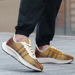 Stylish Plaid-Pattern Lightweight Sports Shoes