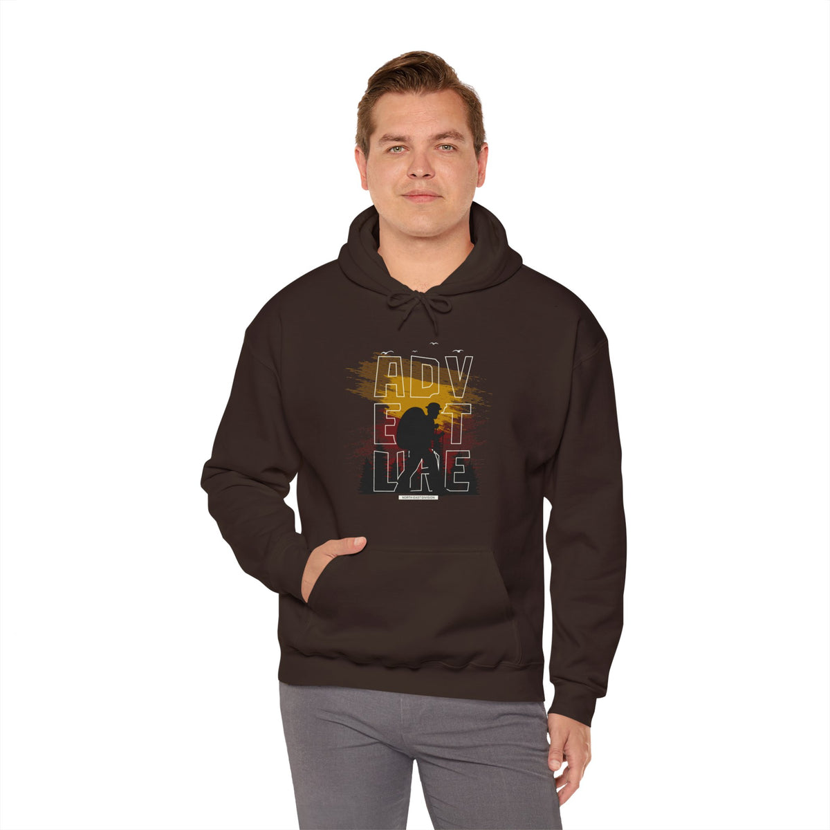 Men's Full Sleeve Adventure Graphic Printed Hoodie