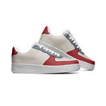 Men's Beige, Red, and Gray Low-Top Sneakers