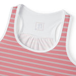 Women's Pink & White Striped Racerback Tank Top – Casual & Comfy