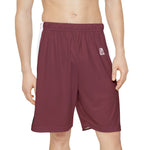 Men’s Maroon & Black Basketball Shorts – Lightweight, Breathable & Sporty