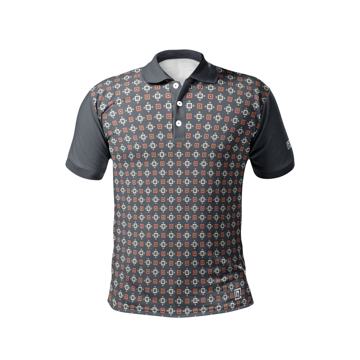 Men’s Geometric Pattern Polo T-Shirt