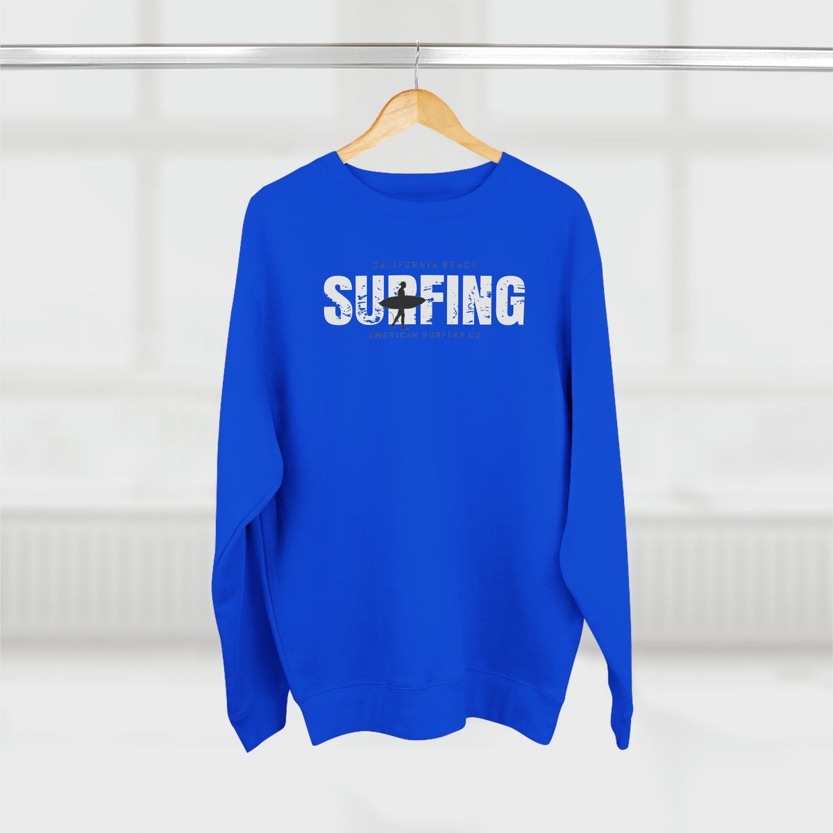 Men's Royal Blue Surfing Crewneck Sweatshirt for Men