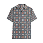 Men’s Grey Geometric Print Short Sleeve Shirt