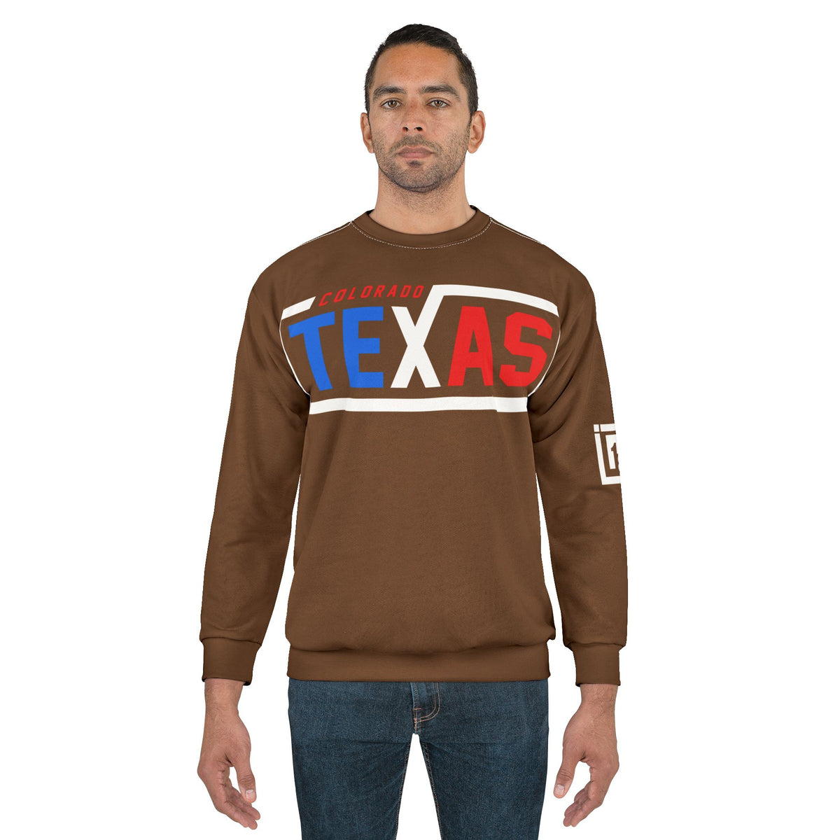 Men's Unisex Colorado Texas Brown Crew Neck Sweatshirt