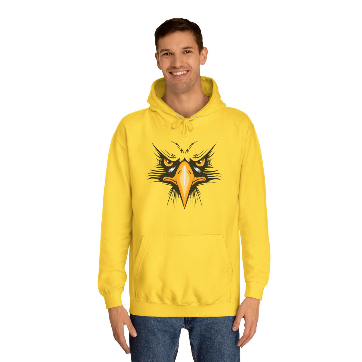 Men's Full Sleeve Bold Eagle Print Hoodie