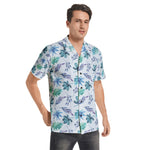 Men’s Tropical Leaf Print Short Sleeve Shirt