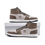 Men's Brown and Beige High-Top Sneakers