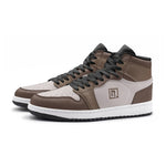 Men's Brown and Beige High-Top Sneakers