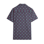 Men’s Short Sleeve Navy Blue Printed Shirt