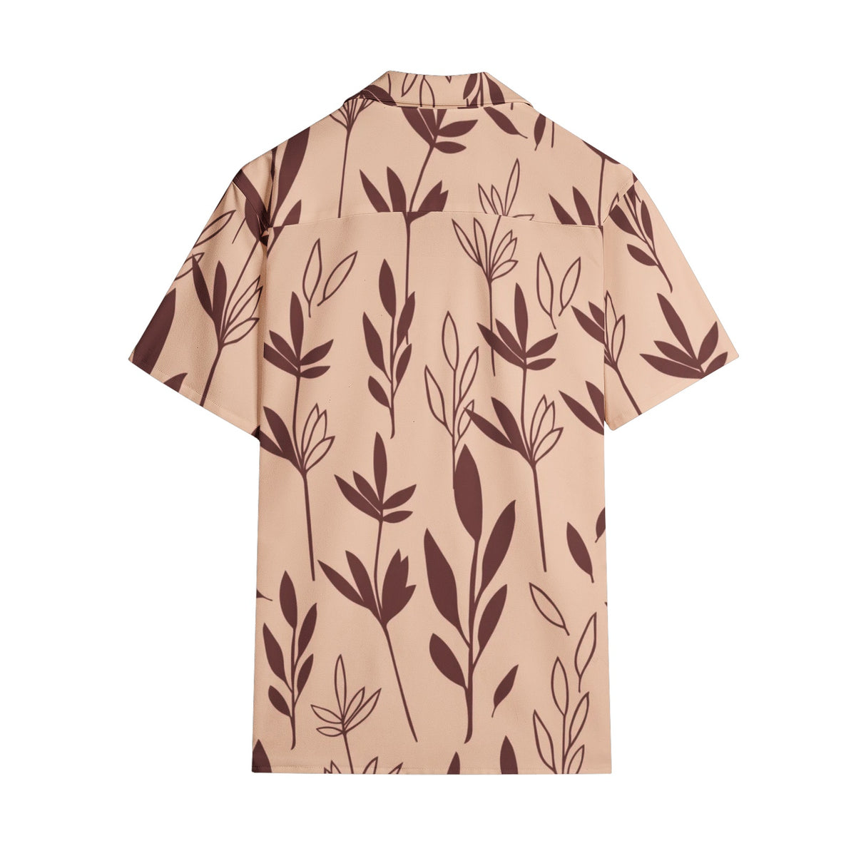 Men’s Short Sleeve Beige Botanical Print Shirt