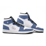 Men's Blue and White High-Top Sneakers