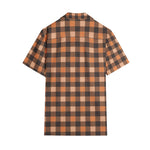 Men’s Brown & Rust Checkered Short Sleeve Shirt
