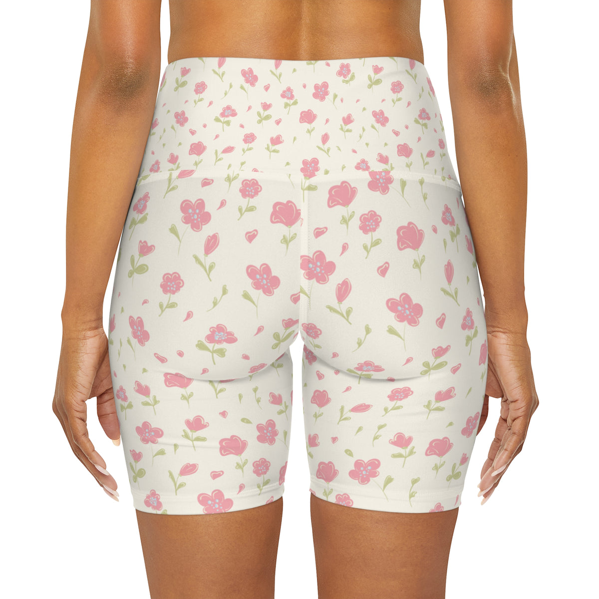 High Waisted Yoga Shorts (AOP)