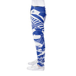 Men’s Blue & White Abstract Graphic Sweatpants