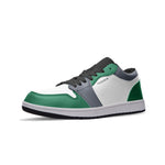 Men's White, Green, and Gray Low-Top Sneakers