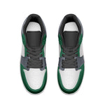 Men's White, Green, and Gray Low-Top Sneakers
