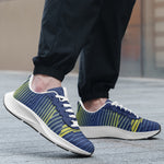 Ultra-Lightweight Breathable Running Shoes – Blue & Yellow Pattern