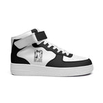 Men's Black and White High-Top Sneakers with Velcro Strap