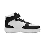Men's Black and White High-Top Sneakers with Velcro Strap