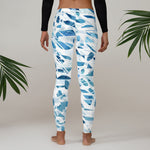 Women’s Blue & White Abstract Print Leggings