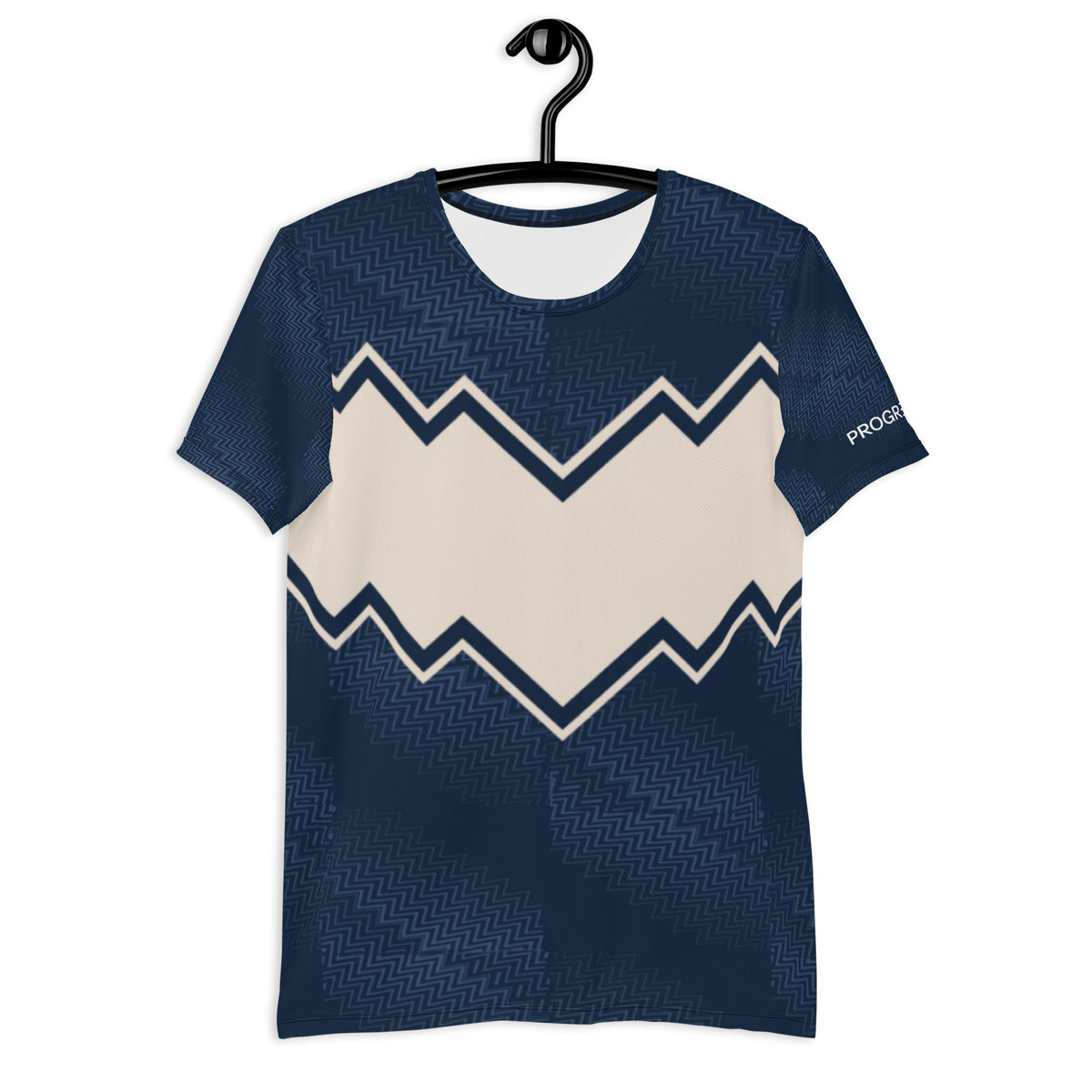 Navy Blue Chevron Athletic T-Shirt for Men