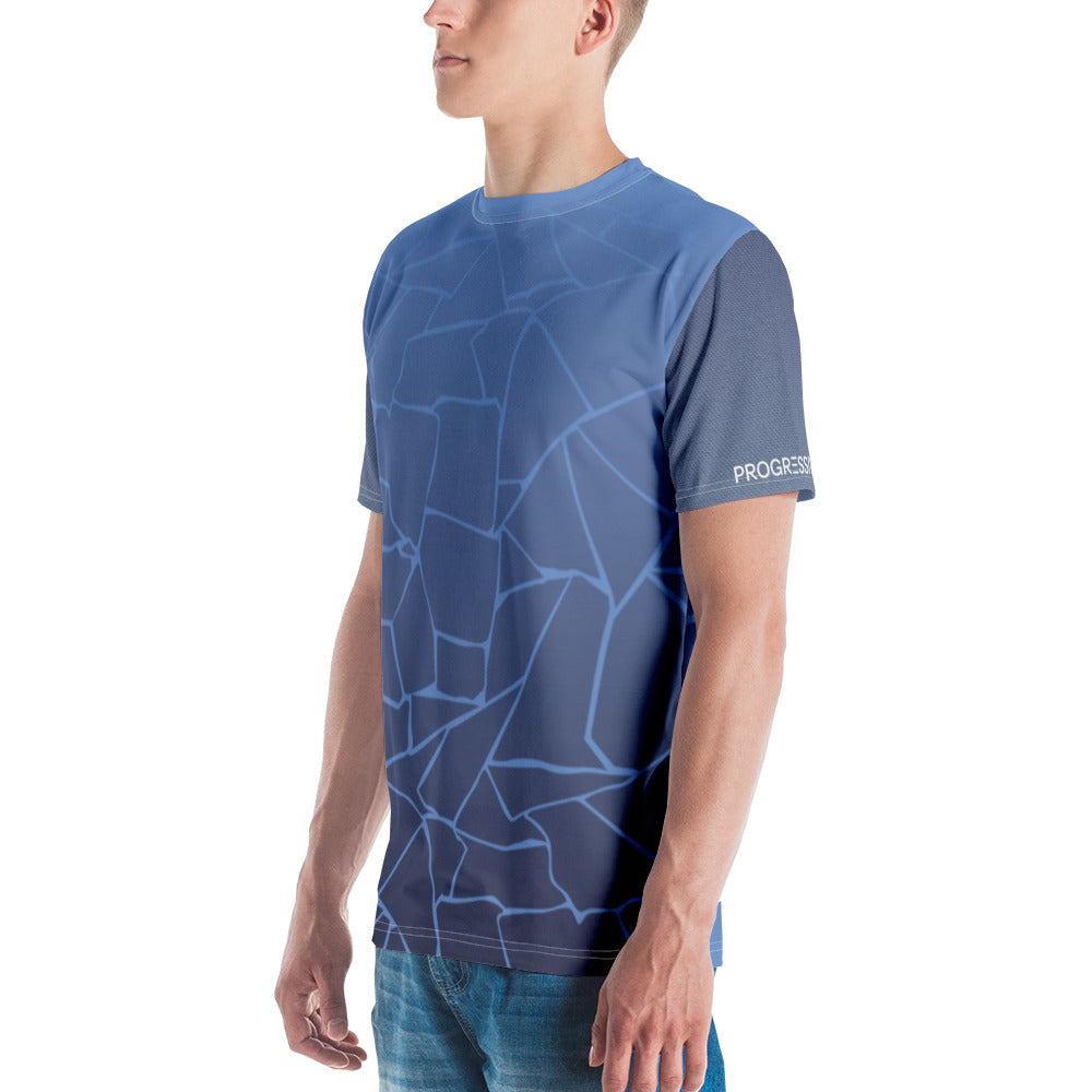 Abstract Printed Round Neck Cotton Slim Fit T-Shirt