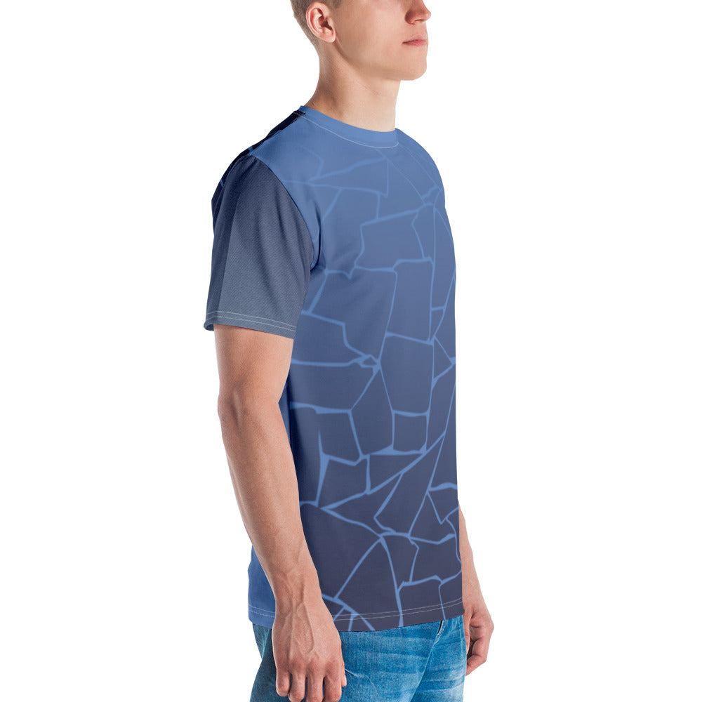 Abstract Printed Round Neck Cotton Slim Fit T-Shirt