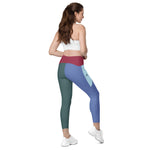 Women’s Multi-Color Block Leggings with Pockets