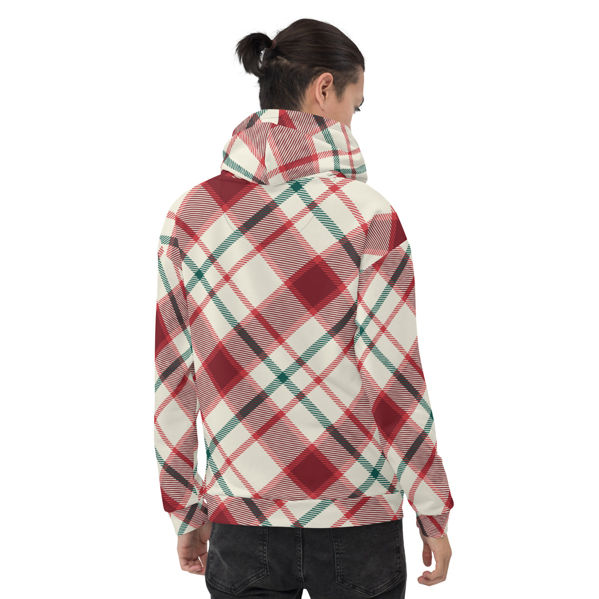 Men's All-Over Plaid Full Sleeve Hip Hop Hoodie