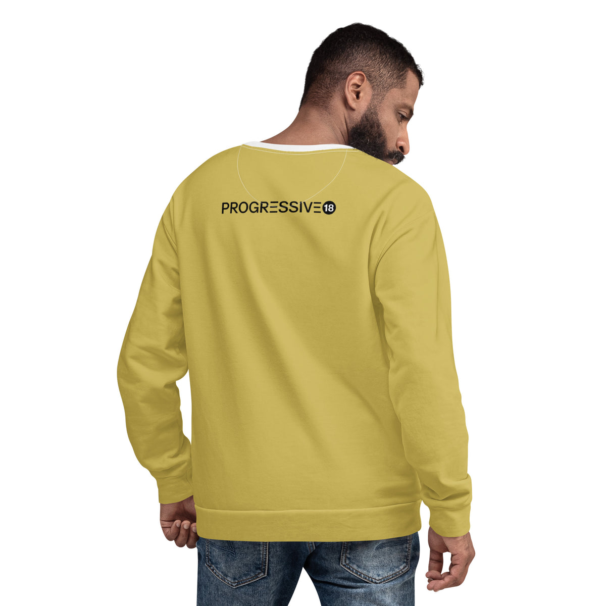 Men's Full Sleeve Printed Sweatshirt (Mustard Yellow)