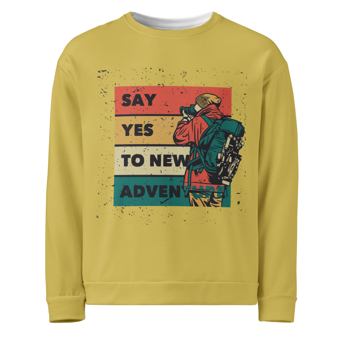 Men's Full Sleeve Printed Sweatshirt (Mustard Yellow)