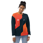 Women's Black & Orange Geometric Sweatshirt