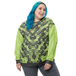 Women's Neon Green & Black Geometric Sweatshirt